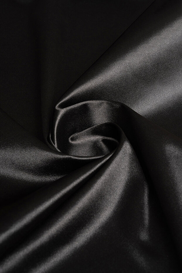Knitted Satin Black Evening Dress Fabric