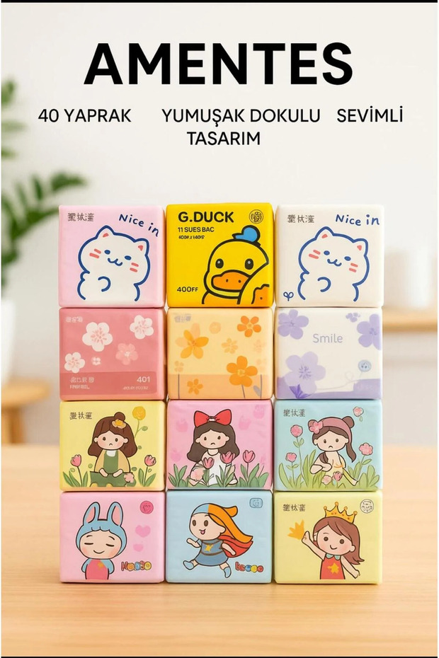 sevimli peçete 40 yaprak - 4