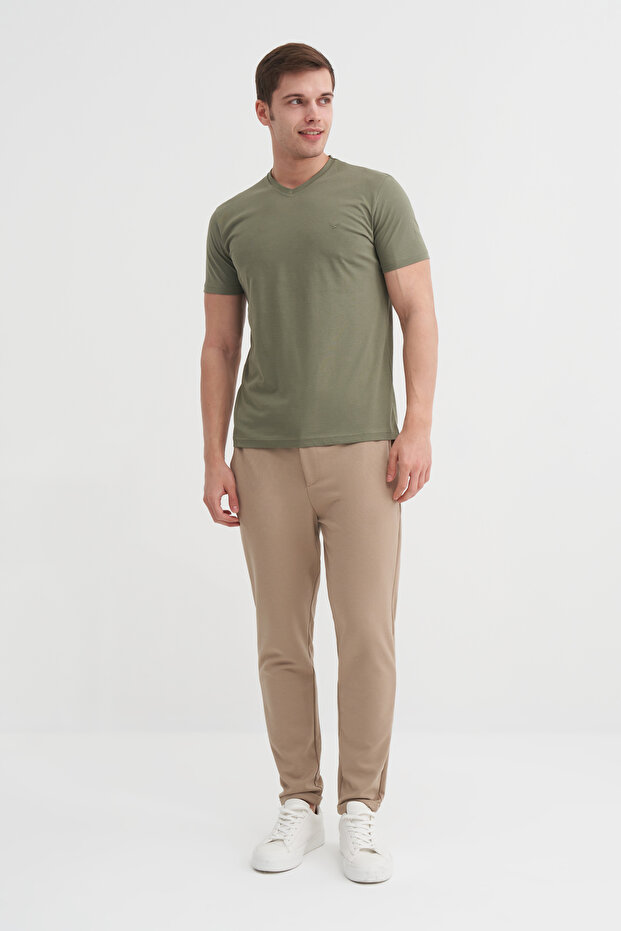 Slim Fit Crew Neck Cotton Plain T-Shirt