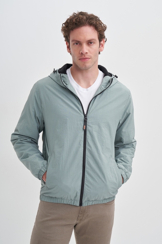 معطف ربيعي من قماش كرينكل الأساسي ذو قصة عادية - 5