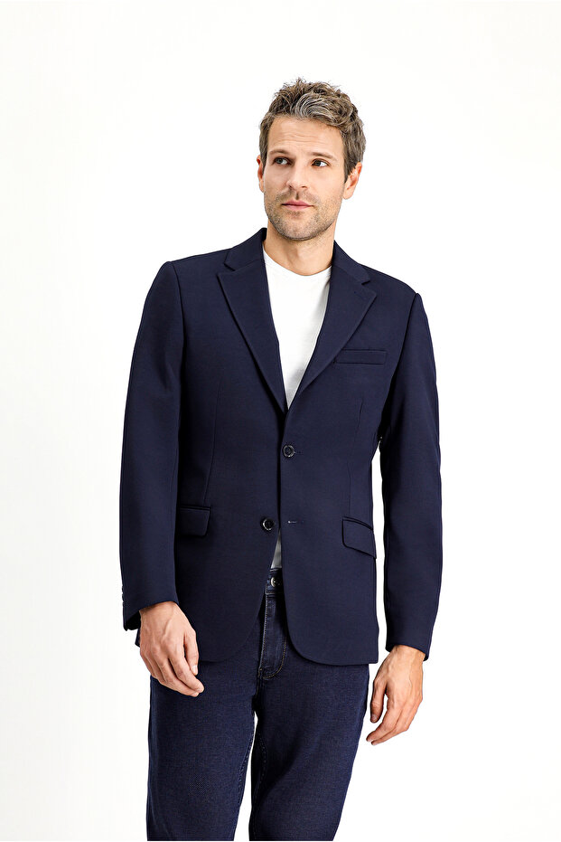 7 Drop Slim Fit Dar Kesim Mevsimlik Klasik Ceket - 1