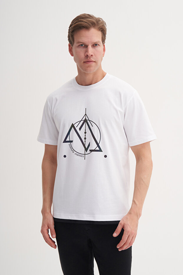 Crew Neck Regular Fit Cotton Printed T-Shirt