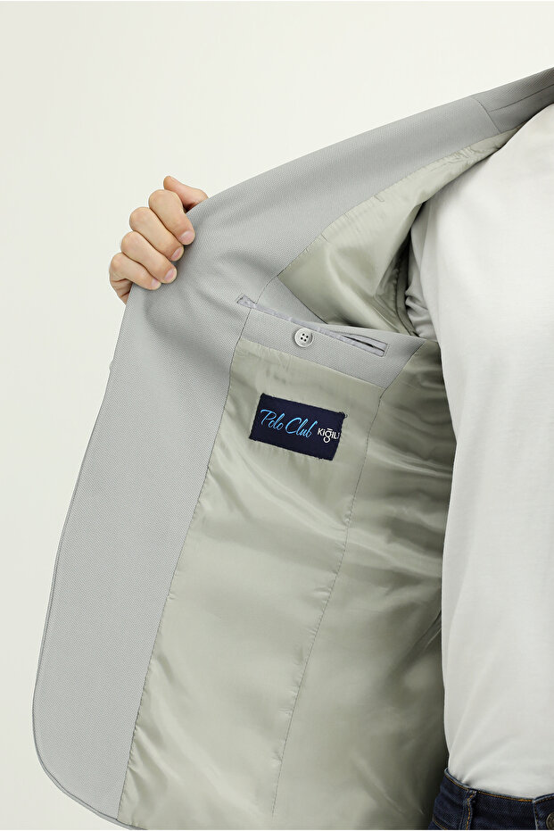 7 Drop Slim Fit Dar Kesim Mevsimlik Klasik Ceket - 6