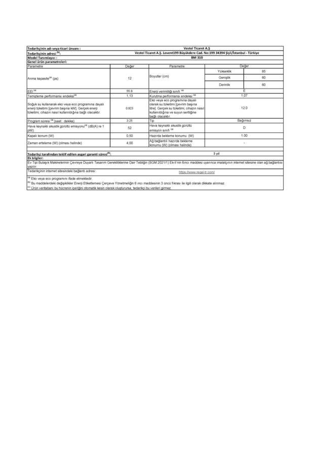 BM 310 3 Programlı Bulaşık Makinesi - 7