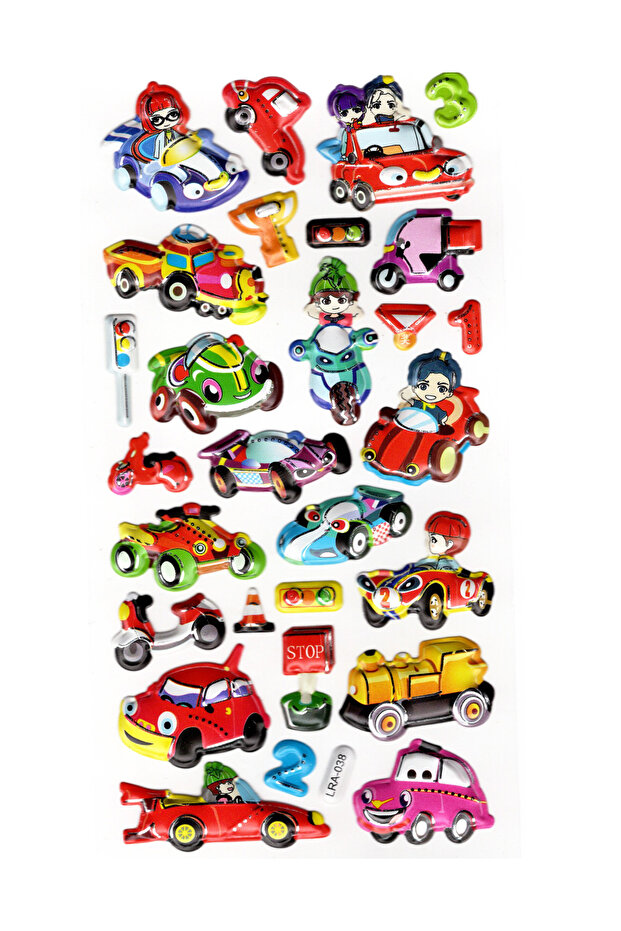 Sticker Embossed Stiker Notebook, Planner Label (limlra-038) - 17X9 cm - Cars, Vehicles