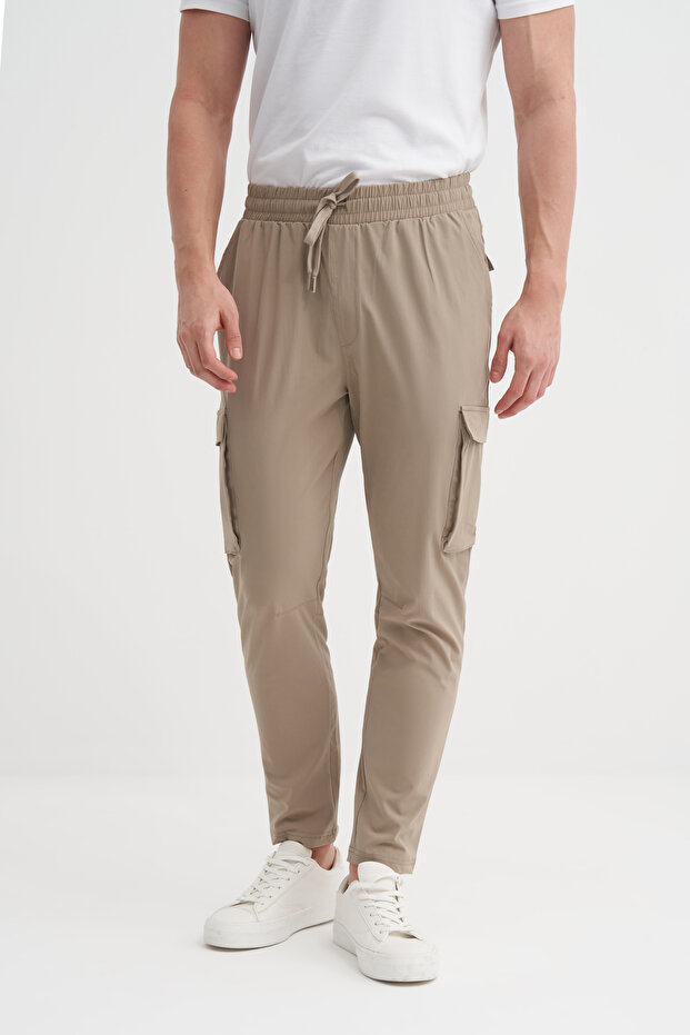 Jogger Nort Pants with Laced Waist and Pockets, Straight Leg