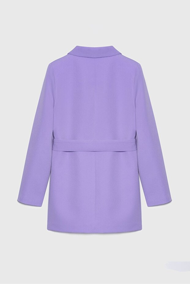 Jachetă cu curea liliac - 5