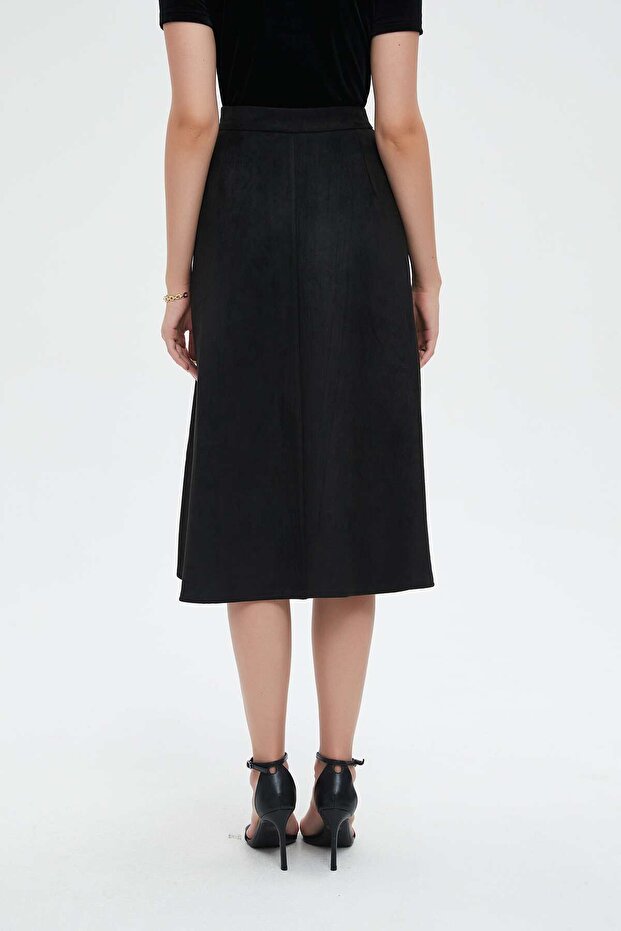 Ruffled Solid Midi Skirt - 7