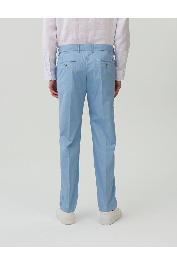Regular Fit Hafif Dokulu Chino Pantolon - 4