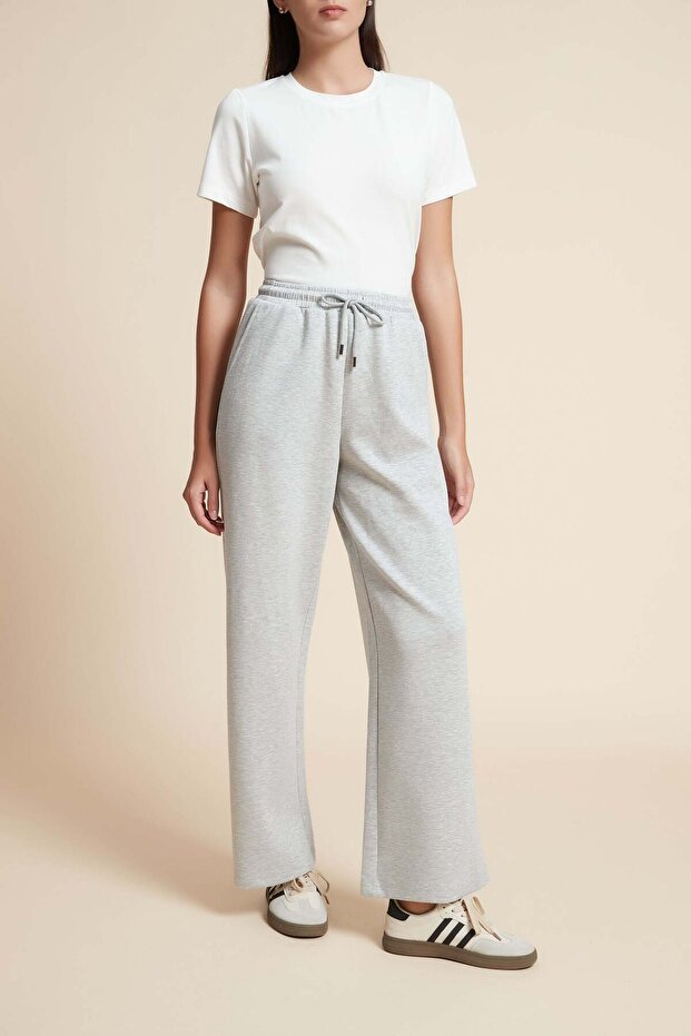 Solid Drawstring Pants - 1