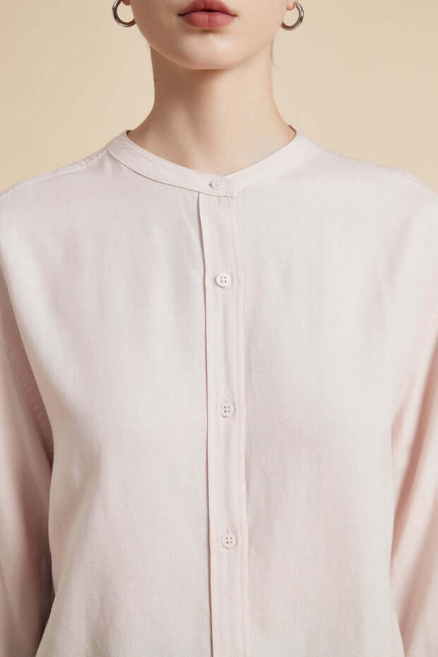 بلوزة سادة بأزرار أمامية - 4