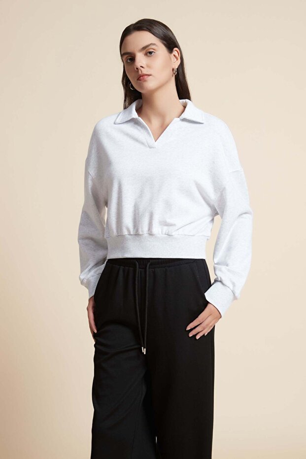 بلوزة سادة بأكمام طويلة - 1