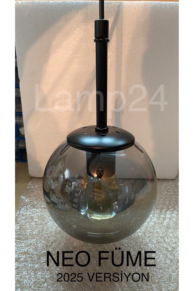 Neo Serisi 7'li Füme Glop Camlı Modern Avize - 5