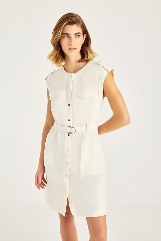 Kolsuz Çıtçıtlı Elbise - 1