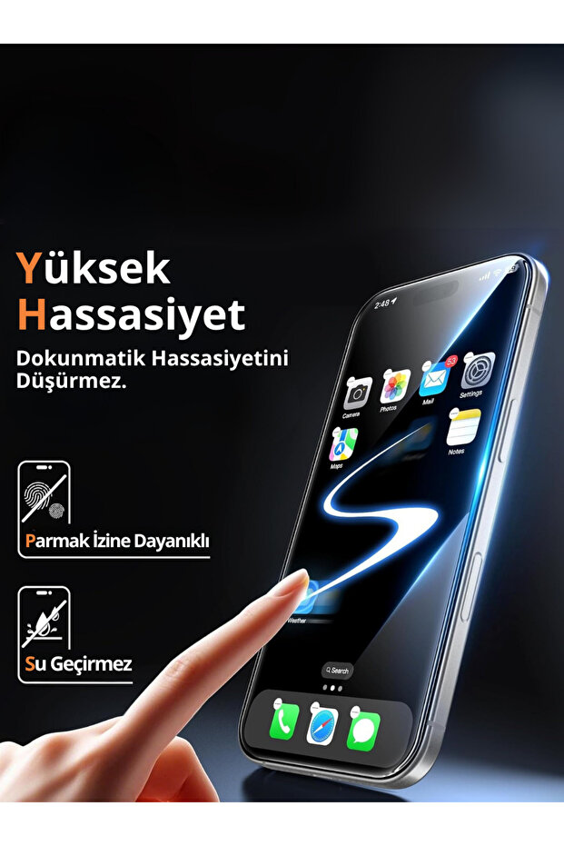 [Zero] متوافق مع هاتف iPhone 14 Pro Max، واقي شاشة Zero أسود بدون إطار، يغطي بالكامل ولا يقلل من حجم الشاشة - 8