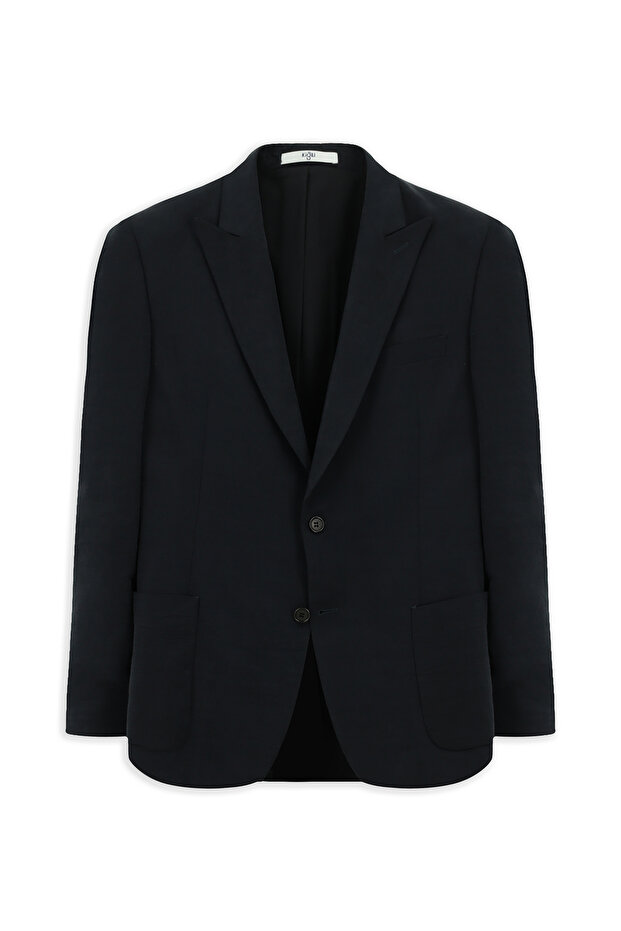 Regular Fit Sivri Yaka Modal/Polyester Ceket - 7
