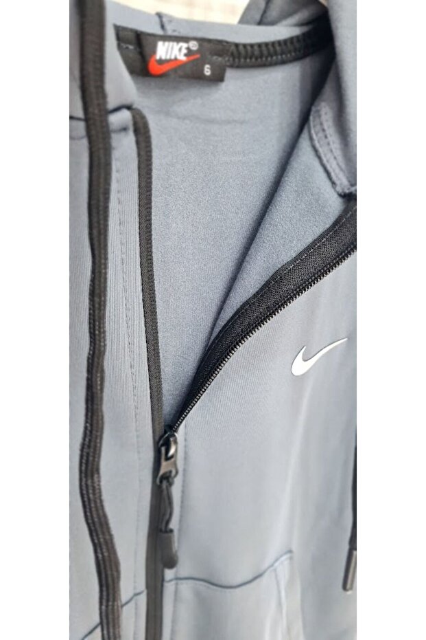 Erkek Çocuk Kapüşonlu Eşofman Takımı Alt Üst HIRKA/EŞOFMAN - Gri - 6 / 16 Yaş Arası - 4