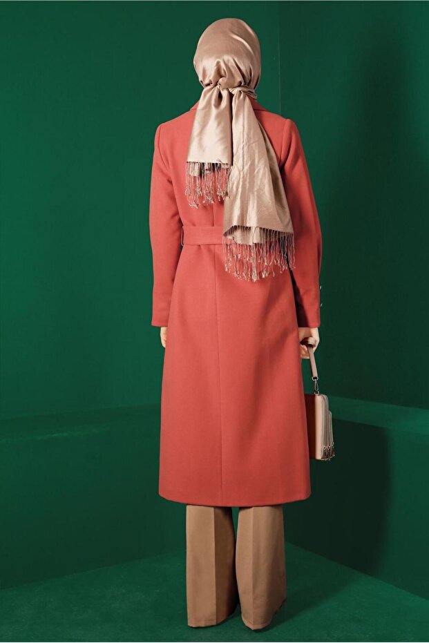 معطف بحزام بأزرار 90339 - 3