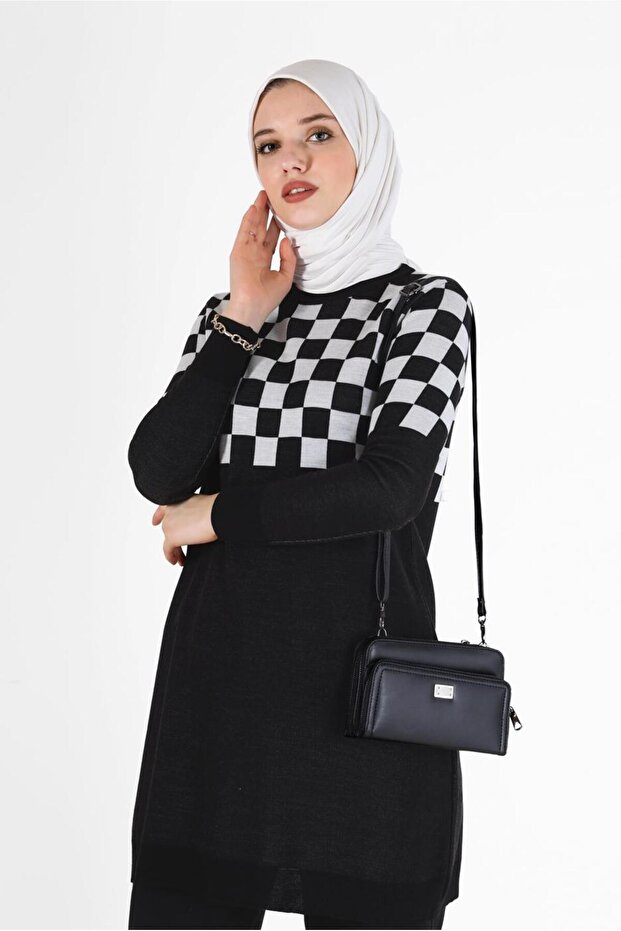 تونيك تريكو منقوش مربع 42023 - 1