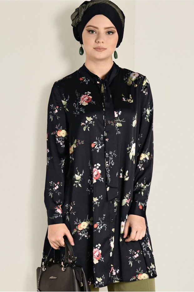 زهرة منقوشة تونك 4759-1 - 1