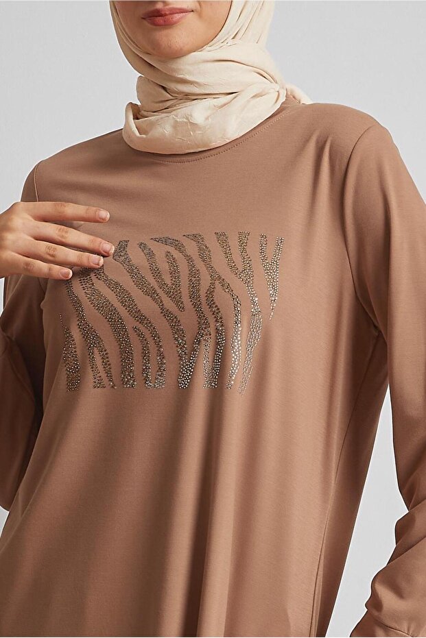 BASKILI EŞOFMAN TUNİK 45693 - 4