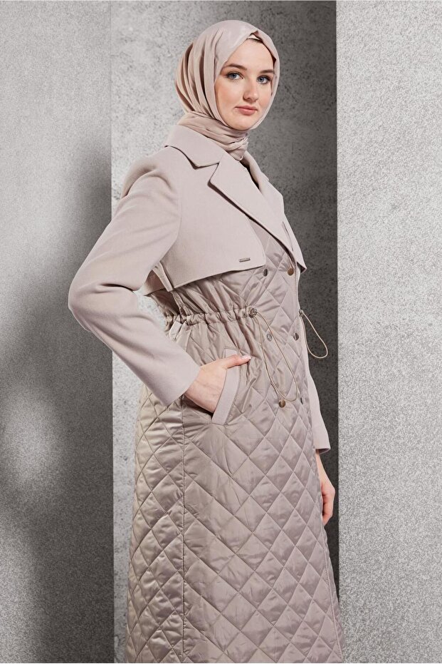 90533 نموذج مبطن معطف منقوش - 2