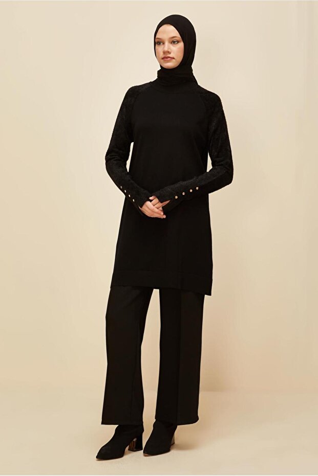 Buttoned Knit Tunic 45929 - 2