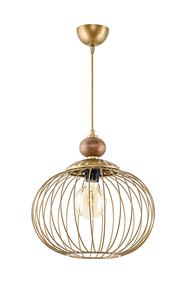 TEKLİ TİKFA ESKİTME SARKIT AVİZE AHŞAPLI - 4