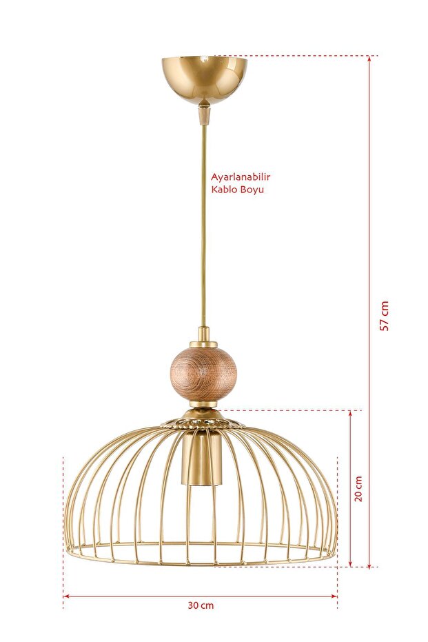 TEKLİ AHŞAPLI CESTA SARKIT AVİZE ESKİTME - 2