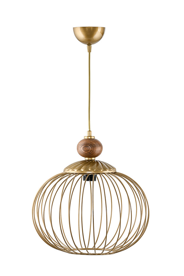 TEKLİ TİKFA ESKİTME SARKIT AVİZE AHŞAPLI - 3