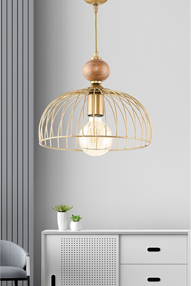 TEKLİ AHŞAPLI CESTA SARKIT AVİZE ESKİTME - 1