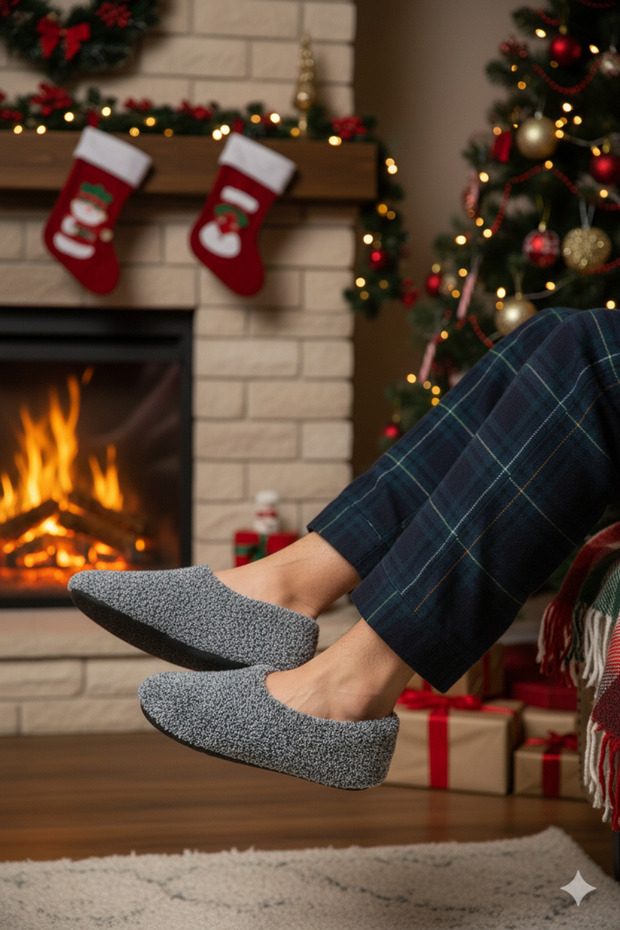 Men's Fleece Soft Gift Silent Sole Home Slippers | Home Boat | Home Ballet |