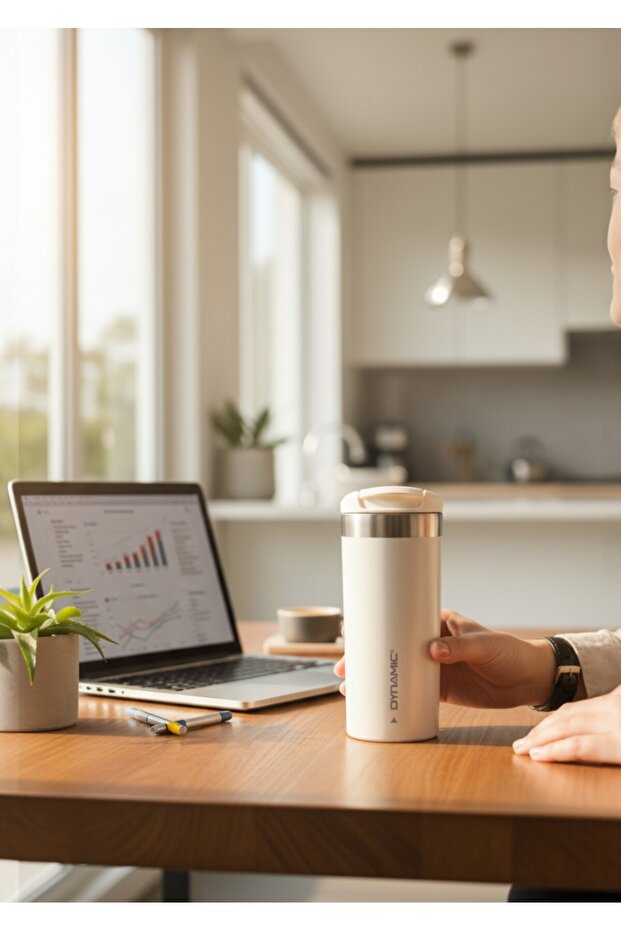 Dynamıc Paslanmaz Çelik Termos  350ML Siyah/Krem 2 Renk Seçeneği - 3