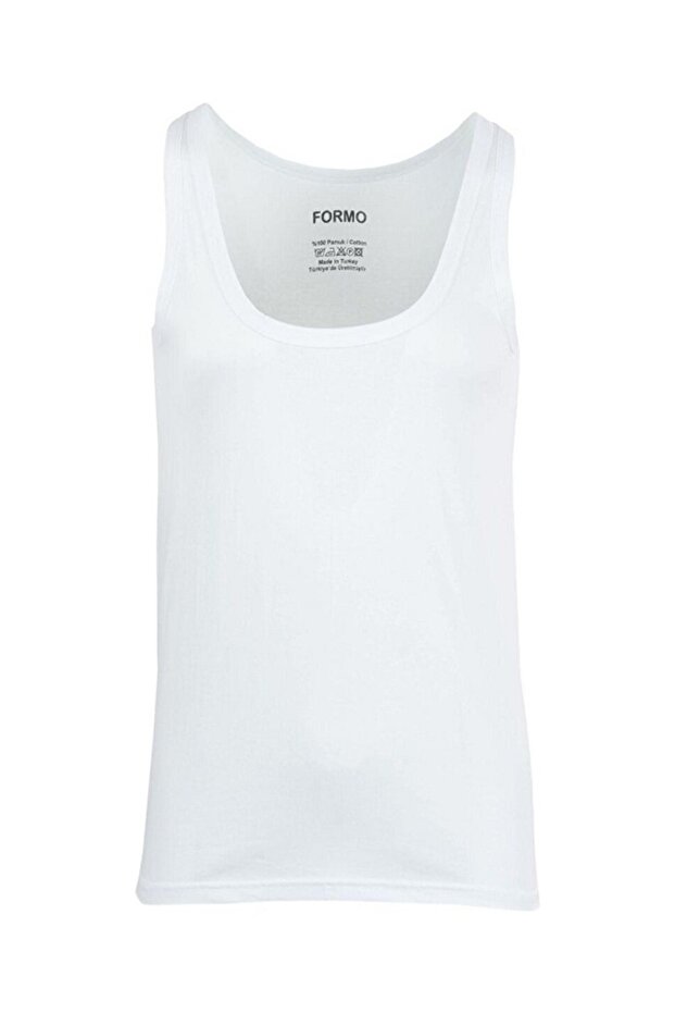 قميص داخلي رجالي أبيض من القطن الممشط مع أشرطة - 2