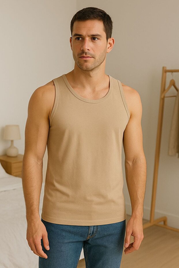 Under Shirt Undershirt Cotton Modal Invisible Undershirt Flexible Stone Color Men's Undershirt