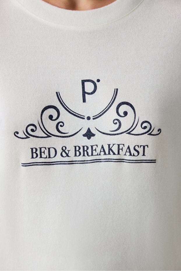 Aria Soft Ekru Sweatshirt Pijama Üstü - 2