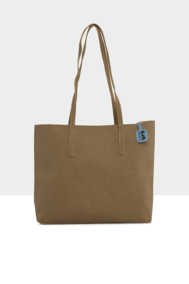 Mink Women's Thin Strap Zippered Nubuck Tote Bag M000008656