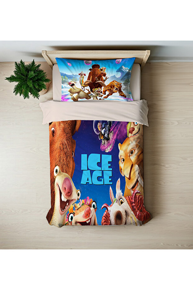 هدية من hediyenevresim: طقم غطاء لحاف فردي بتصميم ICE AGE