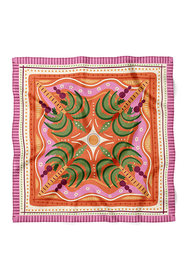 Tropical Palm Pattern Scarf Bandana 70X70 cm