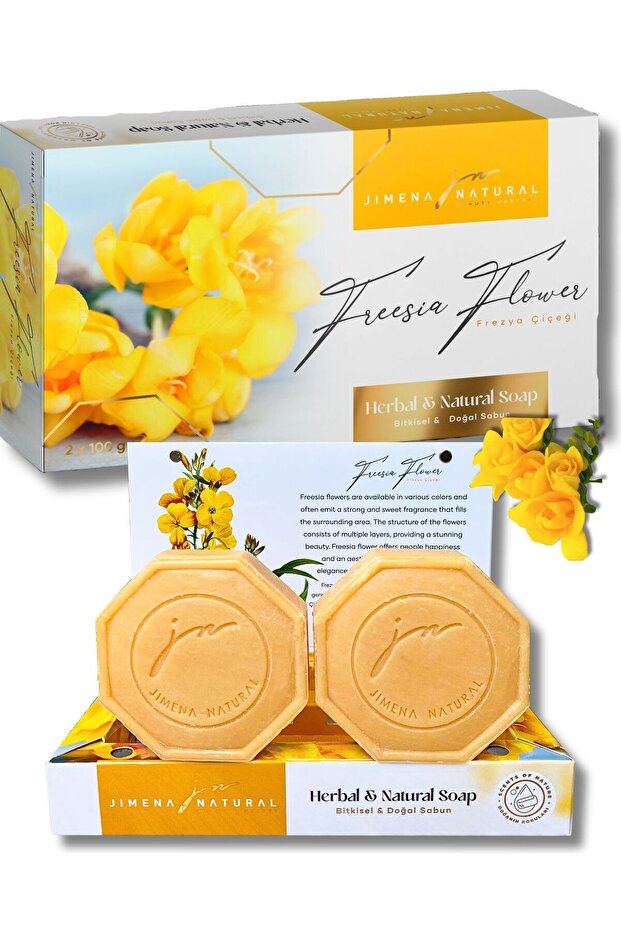 Freesia Flower Herbal & Natural Soap 2 X 100 Gr Luxury Box - Freesia Scented, Intense Moisturization
