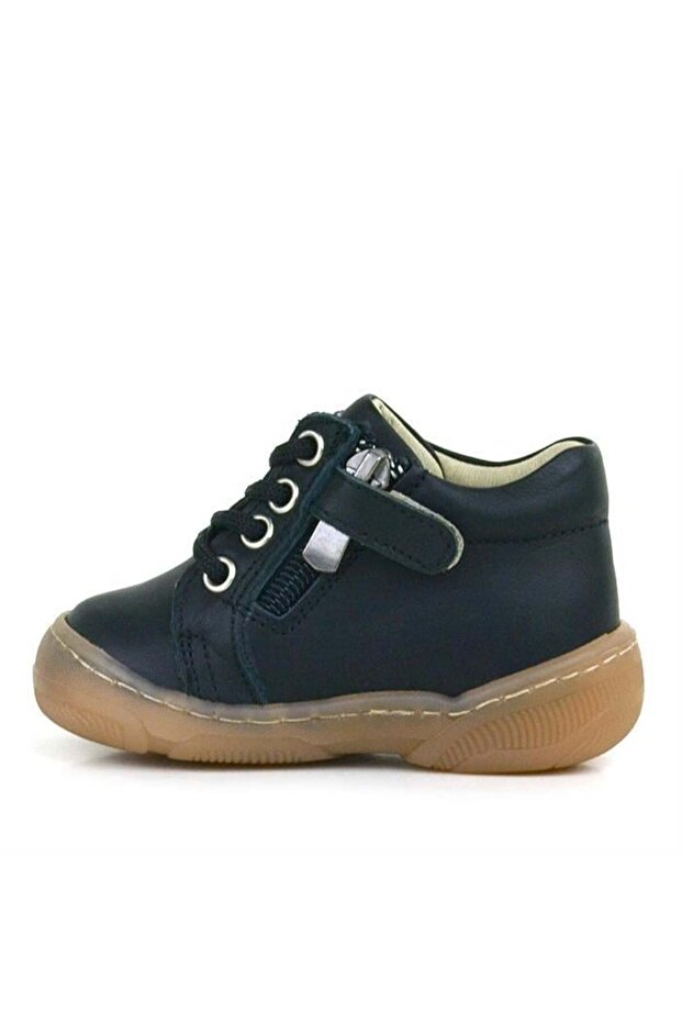 Anatomik Yumuşak Hakiki Deri Fermuarlı Siyah Bebek Bot Ayakkabı - 4