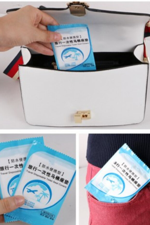 100 Adet Tek Kullanımlık Taşınabilir Klozet Kapağı Hijyen Poşeti - 4