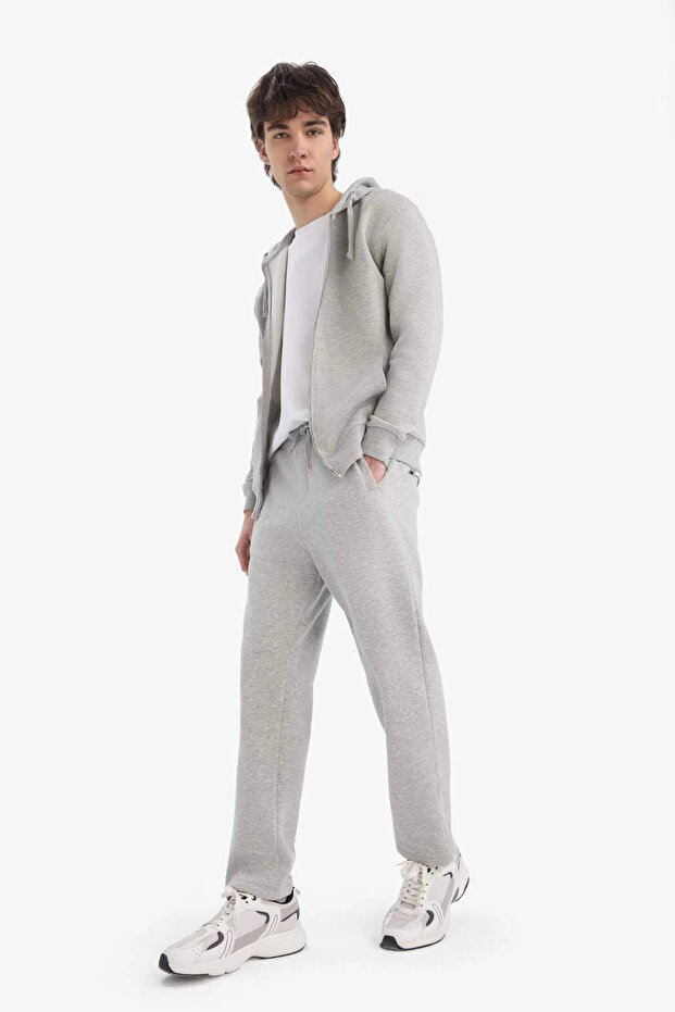 Regular Fit Fleto Cepli Düz Paça Kalın Eşofman Altı D7601AX25SP - 1