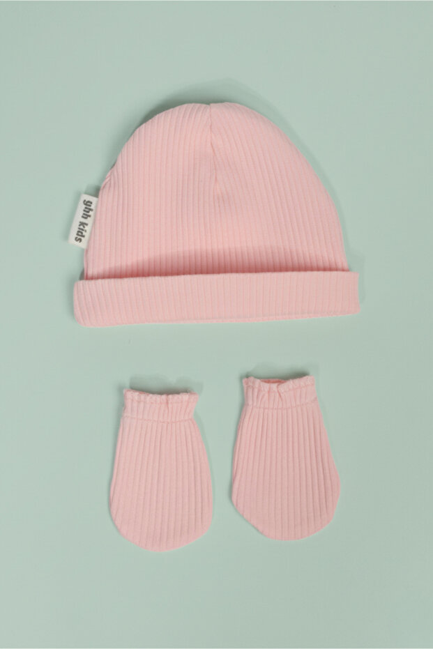 Newborn Hat & Gloves Set – 100% Cotton Combed Extra Soft Lightweight Anti-Sweat, 0-6 Months Unisex