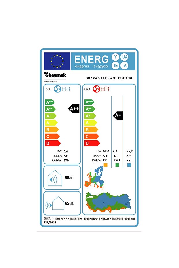 Elegant Soft 18 A++ 18.000 BTU DUVAR TİPİ İNVERTER KLİMA - 3
