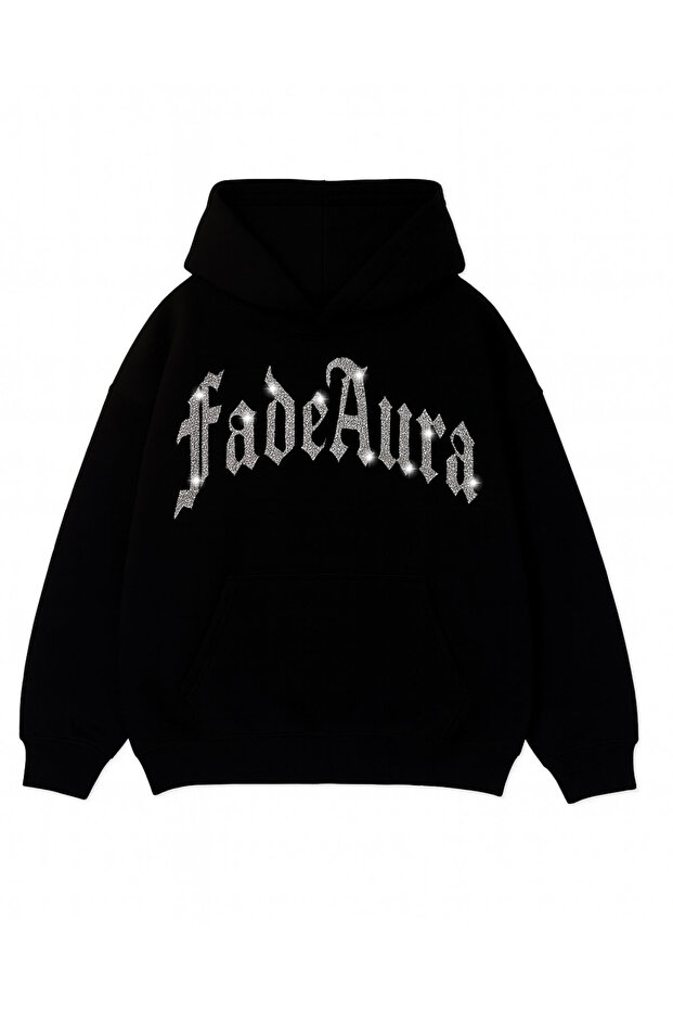 Fade Aura Glitter Stone Printed Unisex Oversize Hoodie