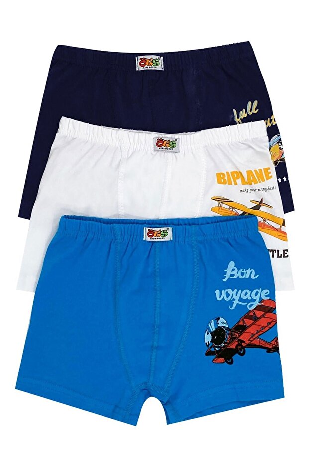 بوكسر للأولاد 3 قطع مطبوعة (96% قطن - 4% إيلاستين) - 1