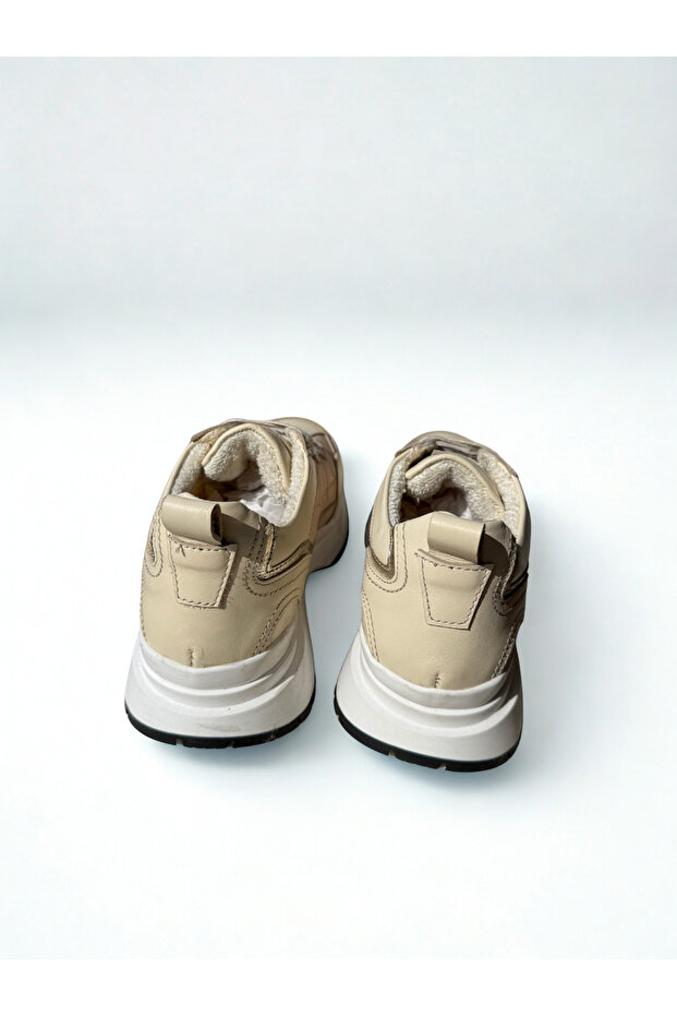 Bej Deri Tekstil Sneaker - 4