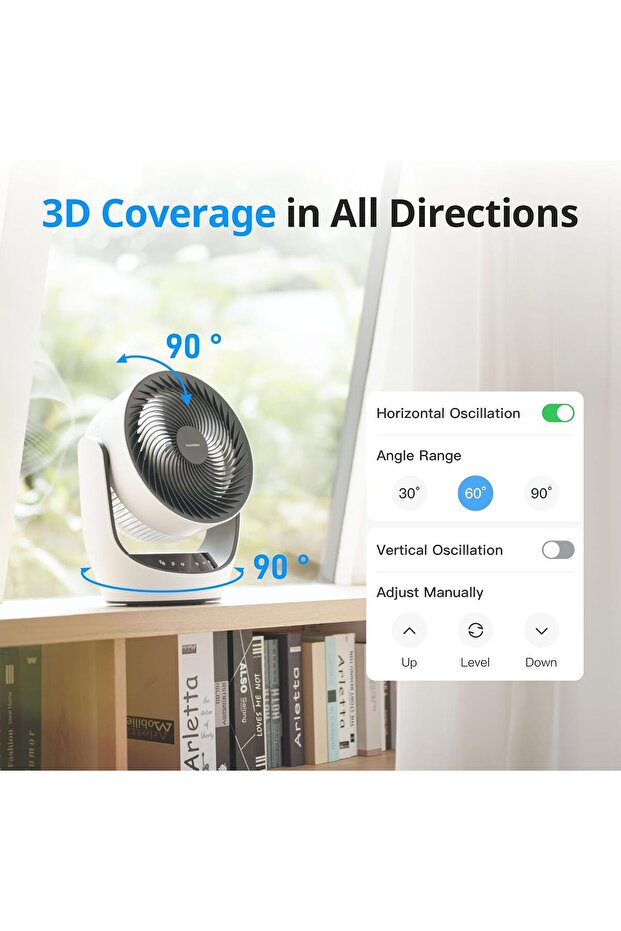 Smart Air Circulator Fan (Portable Rechargeable, 24 dB, 9 Speeds, Alexa Compatible) - 7