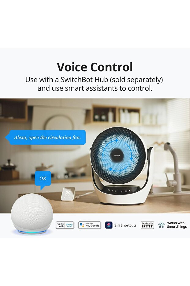 Smart Air Circulator Fan (Portable Rechargeable, 24 dB, 9 Speeds, Alexa Compatible) - 4